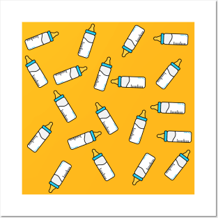 Baby milk bottle pattern Posters and Art